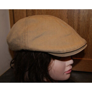 ILILILY Tan Newsboy Cabbie Hat Cap OSFA Stretch Fit Cotton Nice! Gatsby Driving